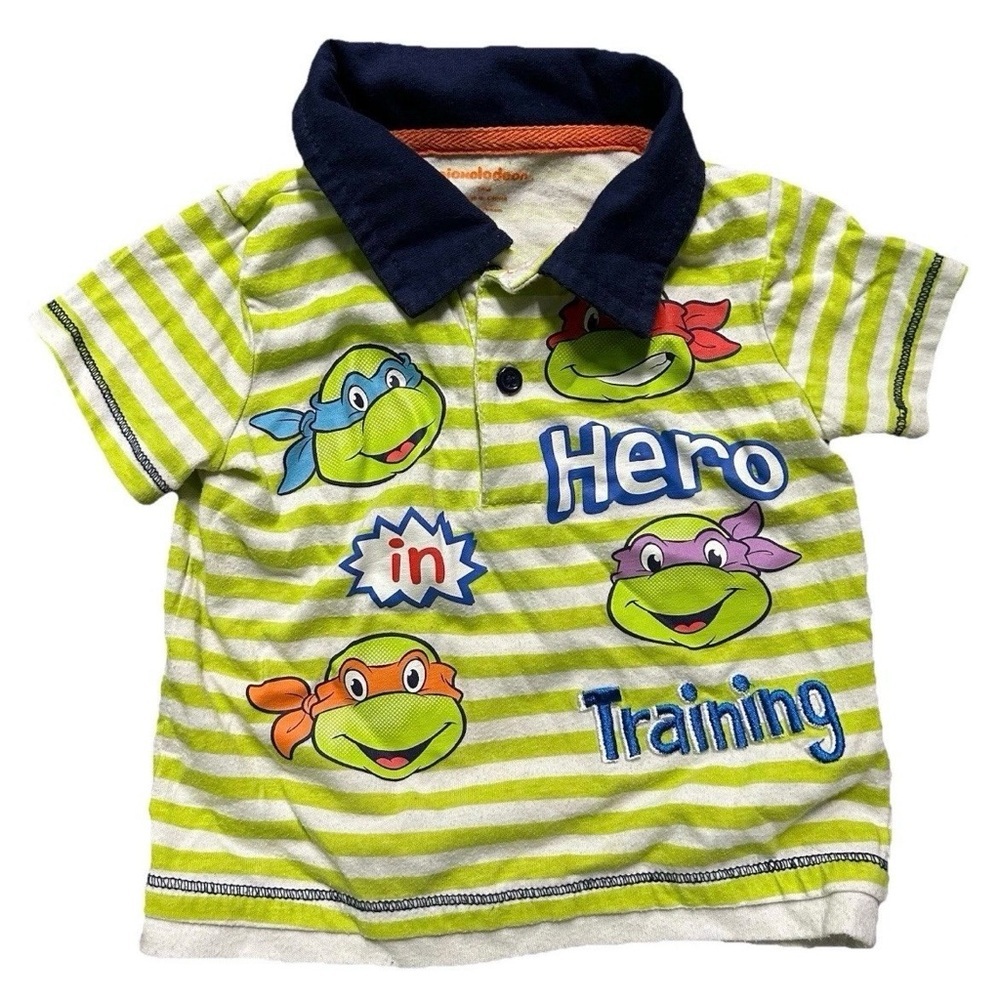 Vintage Boys Nickelodeon Teenage Mutant Ninja Turtles Polo Shirt Size 18 Months